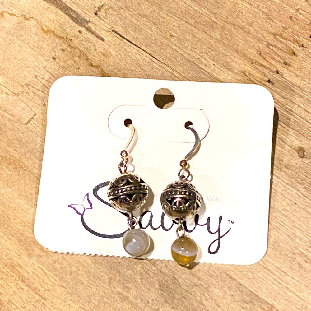 Botswana and  Bali Bead Drop Artisan Earrings